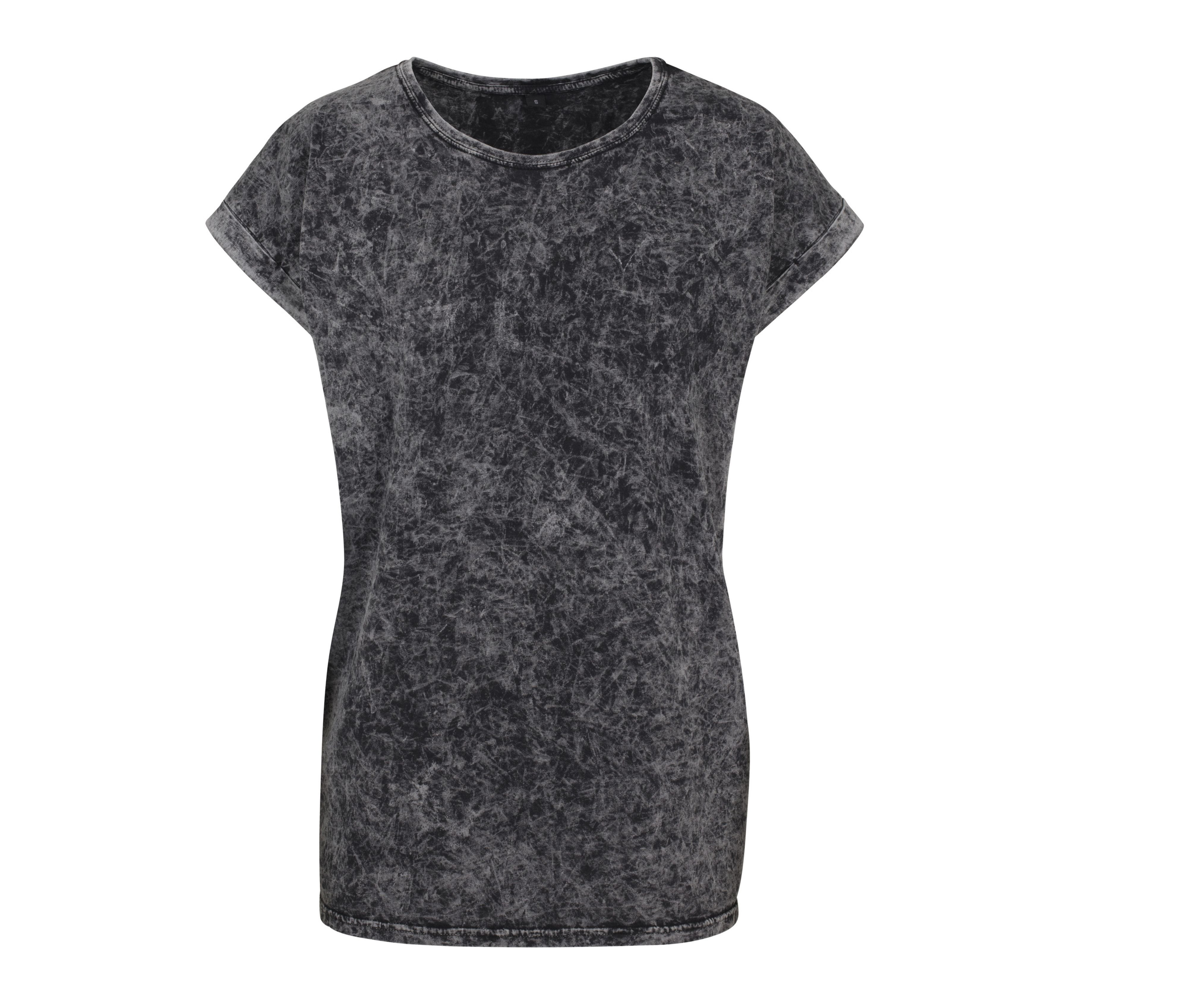 LADIES ACID WASHED EXTENDED SHOULDER TEE